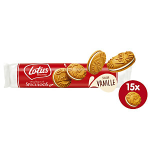 Paquet de 15 biscuits Spéculoos -Lotus bakeries- fourrés Vanille.
