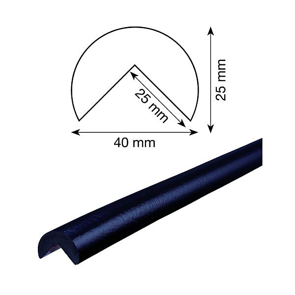 Paracolpi tipo A in schiuma di poliuretano giallo/nero con supporto in acciaio Ø 60 mm x 1m - 5