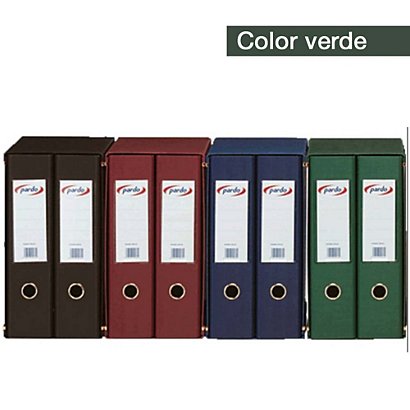PARDO Box de 2 archivadores de palanca, Folio, Lomo 70 mm, Capacidad 500 hojas, Cartón recubierto de PVC, Verde - 1