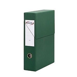 PARDO Caja Transferencia Cartón A4, Forrada en papel tela, Tapa fija, Verde, 335 x 260 x 80 mm. PARDO Caja Transferencia Cartón A4, Forrada en papel tela, Tapa fija, Verde, 335 x 260 x 80 mm.