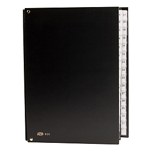 PARDO Preclasificador formato Folio con fuelle numérico 1-31, negro PARDO Preclasificador formato Folio con fuelle numérico 1-31, negro