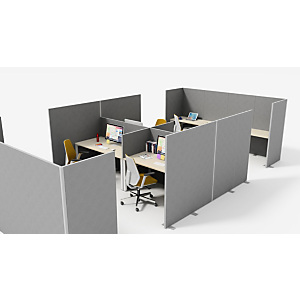 Parete divisoria fonoassorbente, 80 x 3,5 x 160 cm, Grigio allumino Parete divisoria fonoassorbente, 80 x 3,5 x 160 cm, Grigio allumino