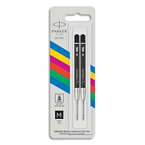 PARKER Blister de 2 recharges gel PARKER. Pointe moyenne. Encre noire PARKER Blister de 2 recharges gel PARKER. Pointe moyenne. Encre noire