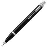 Parker IM Bolígrafo retráctil de punta de bola, punta mediana, cuerpo negro cromado, tinta azul Parker IM Bolígrafo retráctil de punta de bola, punta mediana, cuerpo negro cromado, tinta azul
