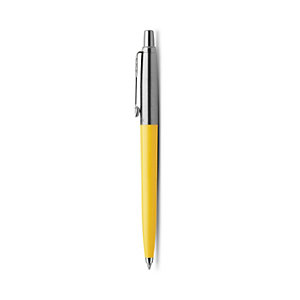 Parker Jotter Originals Bolígrafo retráctil de punta de bola, punta mediana, clásico cuerpo de plástico color amarillo, tinta azul
