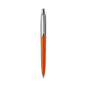 Parker Jotter Originals Bolígrafo retráctil de punta de bola, punta mediana, clásico cuerpo de plástico color naranja, tinta azul