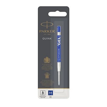 Parker Quink Cartucho de tinta de gel para bolígrafo de punta de bola, punta media, tinta azul - 1