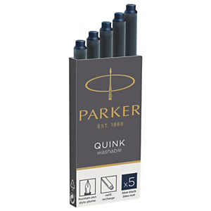 Parker Quink Cartucho de tinta para estilográfica, tinta azul oscuro Parker Quink Cartucho de tinta para estilográfica, tinta azul oscuro