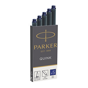 Parker Quink Cartucho de tinta para estilográfica, tinta azul
