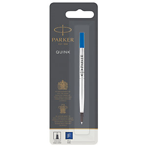 Parker Quink Recambio para bolígrafo roller, punta fina, tinta azul