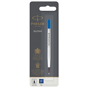 Parker Quink Recambio para bolígrafo roller, punta fina, tinta azul