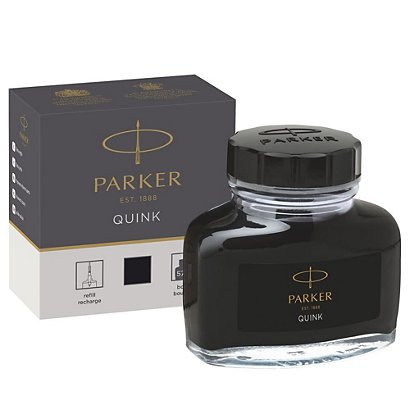 Parker Quink Tinta de recambio para estilográfica, 57 ml, negro - 1