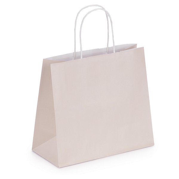 Pastel coloured Kraft paper carrier bags with twisted handles, aqua, 240x210x110mm, pack of 50 - 2