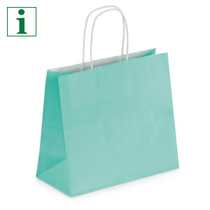 Pastel coloured Kraft paper carrier bags with twisted handles
