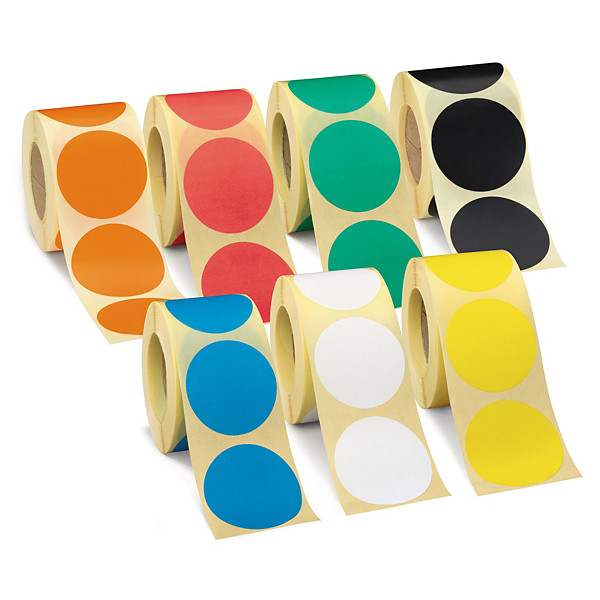 Pastille adhésive amovible en rouleau noir 20 mm - 1