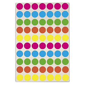 Pastille adhésive amovible couleurs assorties AGIPA 8 mm