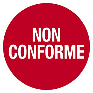 Pastille adhésive amovible imprimée non conforme