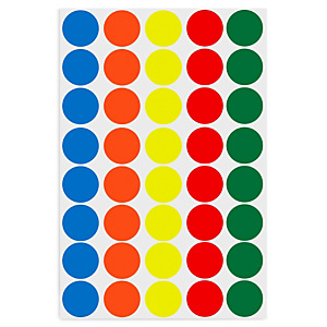 Pastille adhésive permanente couleurs assorties AGIPA 45 mm