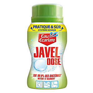 Pastilles javel désinfectantes avec doseur Eau Ecarlate, boîte de 40 Pastilles javel désinfectantes avec doseur Eau Ecarlate, boîte de 40
