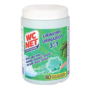 Pastilles urinoirs anti-tartre WC Net 3 en 1 parfum pin, boîte de 40