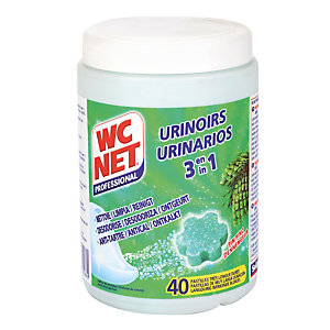 Pastilles urinoirs anti-tartre WC Net 3 en 1 parfum pin, boîte de 40