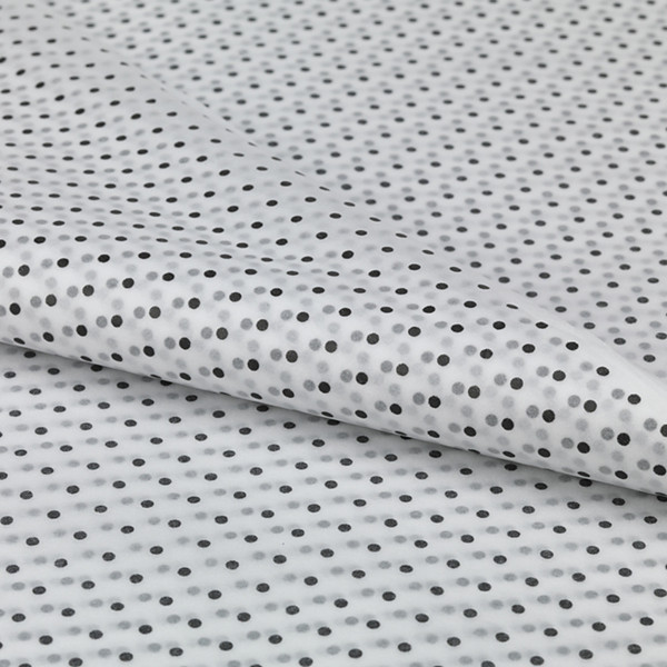 Patterned tissue paper, black polka dots, 100 sheets - 1