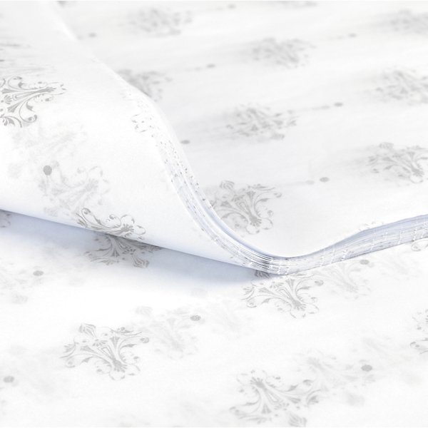 Patterned tissue paper, grey baroque, 100 sheets - 3