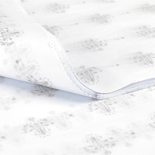 Patterned tissue paper, grey baroque, 100 sheets - 1