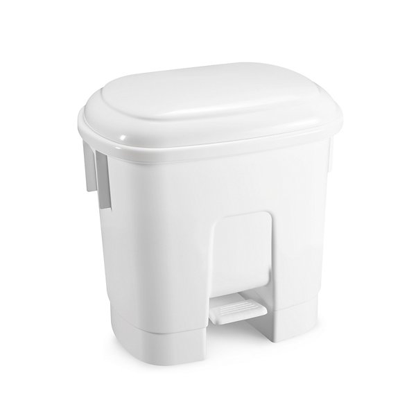 Pattumiera bianca con pedale e coperchio assorbi odori - 3