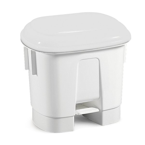 Pattumiera bianca con pedale e coperchio assorbi odori - 2