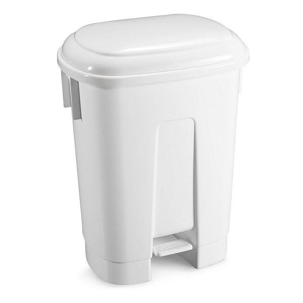 Pattumiera bianca con pedale e coperchio assorbi odori - 1