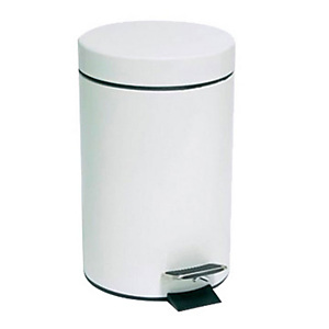 Pattumiera a pedale, Capacità 3 litri, Diametro cm 17 x 27 h, Bianco Pattumiera a pedale, Capacità 3 litri, Diametro cm 17 x 27 h, Bianco