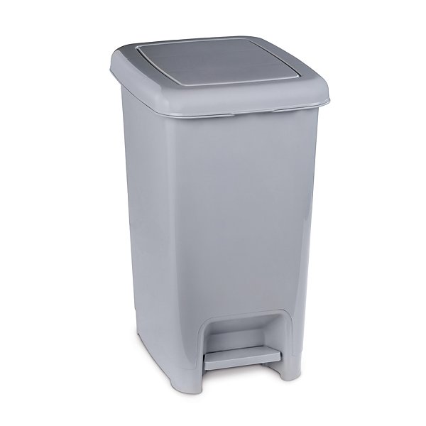 Pattumiera a pedale grigia con coperchio colorato - 6