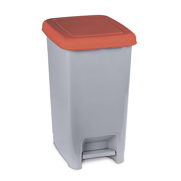 Pattumiera a pedale grigia con coperchio colorato - 2