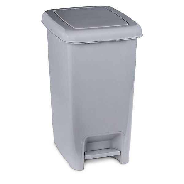 Pattumiera a pedale grigia con coperchio colorato - 5