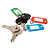 PAVO Boîte de 20 portes clés avec anneaux - Dimensions L x H x P cm coloris assortis - 1