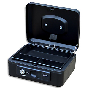 PAVO Caisse à monnaire 20cm/3compartim, ouverture auto bouton poussoir+serrure cylindrique Noire 8007516 PAVO Caisse à monnaire 20cm/3compartim, ouverture auto bouton poussoir+serrure cylindrique Noire 8007516