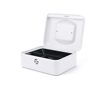 Pavo Caja de caudales con bandeja, 200 x 90 x 160 mm, color blanco Pavo Caja de caudales con bandeja, 200 x 90 x 160 mm, color blanco