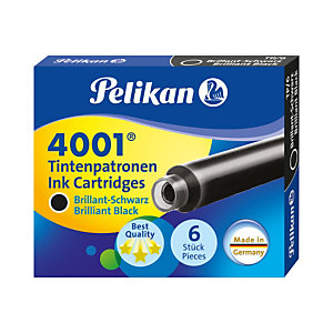 Pelikan 4001 TP/6 Cartucho de tinta para estilográfica, tinta negra