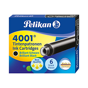 Pelikan 4001 TP/6 Cartucho de tinta para estilográfica, tinta negra Pelikan 4001 TP/6 Cartucho de tinta para estilográfica, tinta negra