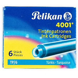 Pelikan 4001 TP/6, cartucho de tinta para estilográfica, tinta turquesa