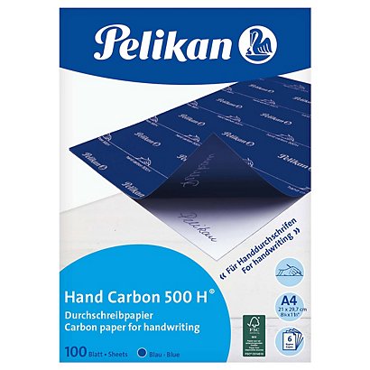 PELIKAN Carta carbone in fogli Handycopy 500H, Per ricalco a mano, Formato  A4, Blu (confezione 100 pezzi) - Carta Carbone