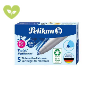 PELIKAN Cartuccia per penna sferografica, Punta Media, Inchiostro Blu Royal (confezione 5 pezzi) PELIKAN Cartuccia per penna sferografica, Punta Media, Inchiostro Blu Royal (confezione 5 pezzi)