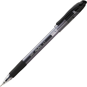 Aura Penna gel Stick, Punta media da 0,7 mm, Fusto traslucido con grip, Inchiostro nero Aura Penna gel Stick, Punta media da 0,7 mm, Fusto traslucido con grip, Inchiostro nero