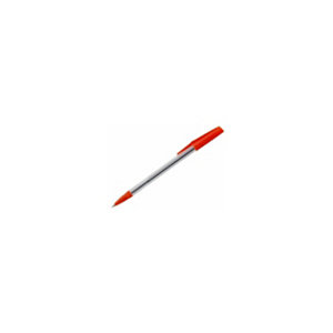 Penna a sfera con cappuccio, Tratto 0,7 mm, Fusto in plastica traslucido, Inchiostro rosso (confezione 50 pezzi)