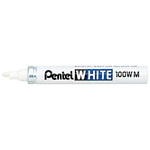 Pentel 100WM - Marqueur peinture pointe ogive moyenne 4 mm - Blanc