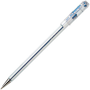 Pentel BK-77 Bolígrafo de punta de bola, punta mediana de  0,7 mm, cuerpo translúcido, tinta azul