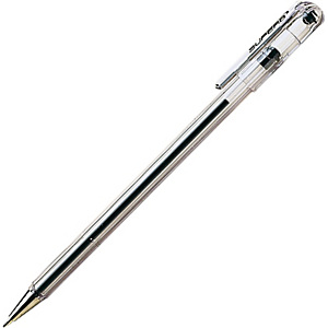 Pentel BK-77 Bolígrafo de punta de bola, punta mediana de 0,7 mm, cuerpo translúcido, tinta negra Pentel BK-77 Bolígrafo de punta de bola, punta mediana de 0,7 mm, cuerpo translúcido, tinta negra