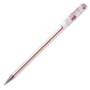 Pentel BK-77 Bolígrafo de punta de bola, punta mediana de 0,7 mm, cuerpo translúcido, tinta roja Pentel BK-77 Bolígrafo de punta de bola, punta mediana de 0,7 mm, cuerpo translúcido, tinta roja
