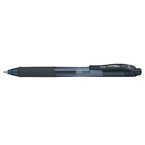 Pentel Energel X, bolígrafo retráctil de tinta de gel, punta fina, 0,7 mm, negro